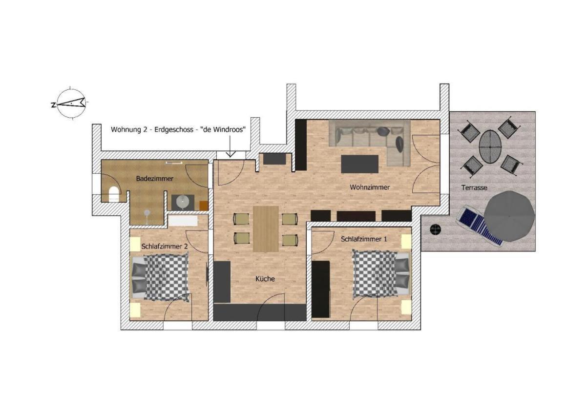 Ferienwohnung De Windroos 보른 외부 사진